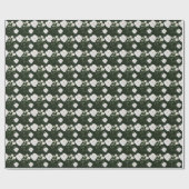 ホワイトローズオンブラックフローラギフトラッピング紙 ラッピングペーパー (フラット)