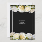 ホワイトローズオンブラックフローラブライダルシャワー 招待状 (裏面)