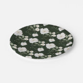 ホワイトローズオンブラックフローラ紙プレート食器 ペーパープレート (アングル)