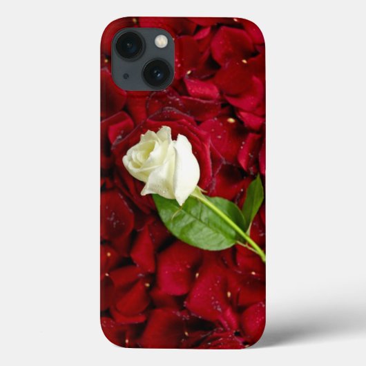 ホワイトローズオンレッド花びら Case-Mate iPhoneケース (裏面)