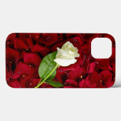 ホワイトローズオンレッド花びら Case-Mate iPhoneケース (裏面 (横))