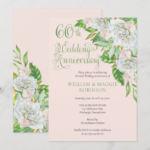 ホワイトローズオーキッド60周年結婚記念日パーティー 招待状