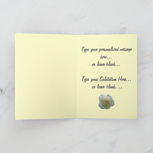 ホワイトローズカードバラパーソナライズされたフラワーカード カード (内部)