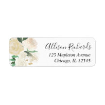 ホワイトローズクリーム金ゴールドエレガント差出人住所