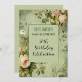 ホワイトローズグリーナリーBIrthdayパーティー 招待状 (正面/裏面)