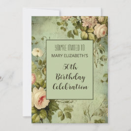 ホワイトローズグリーナリーBIrthdayパーティー 招待状