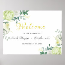 ホワイトローズグリーンとホワイトフローラウェルカムサイン