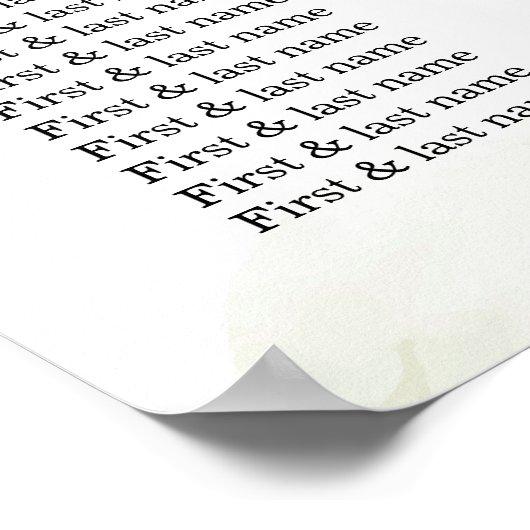 ホワイトローズグリーンとホワイトフローラ結婚ズ ポスター (角)