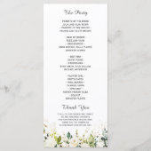 ホワイトローズグリーンフラワーウェディング プログラム (裏面)
