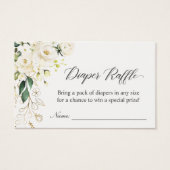 ホワイトローズグリーンフローラベビーシャワーおむつラッフル (正面)