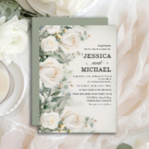 ホワイトローズグリーンリーエレガントな結婚式