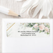 ホワイトローズグリーンリーベビー – シャワー ラベル (インサイチュ)