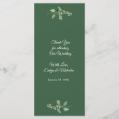 ホワイトローズグリーン結婚リーのディナーメニュー メニュー (裏面)