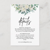 ホワイトローズグリーン結婚リーフローラ詳細 エンクロージャーカード (正面)