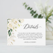ホワイトローズグリーン花祭壇 ウェディングパーティ 詳細 エンクロージャーカード (スタンド正面)
