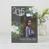 ホワイトローズグレー写真卒業発表 招待状 (スタンド正面)
