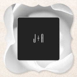 ホワイトローズコスター紙 | エレガントモダンフローラ ペーパーコースター