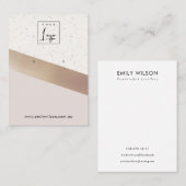 ホワイトローズゴールドフォイルグリッターイヤリングディスプレイロゴ 名刺 (正面/裏面)