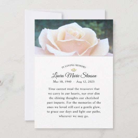 ホワイトローズサンキュー悔やみや弔慰葬式 サンキューカード (裏面)