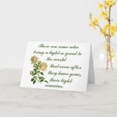 ホワイトローズザーライトアイネス悔やみや弔慰 カード (黄色い花)