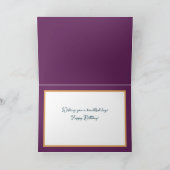 ホワイトローズシックエレガントフローラブーケ誕生日 カード (内部)