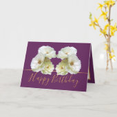 ホワイトローズシックエレガントフローラブーケ誕生日 カード (黄色い花)