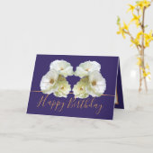 ホワイトローズシックエレガントフローラブーケ誕生日 カード (黄色い花)