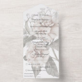 ホワイトローズシルエットとディナーオプション オールインワン招待状 (内側)