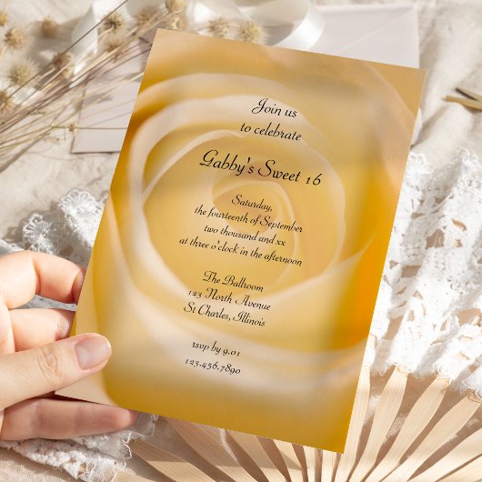 ホワイトローズスウィート16バースデーパーティー 招待状