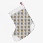 ホワイトローズストッキングバラクリスマスストッキングカスタム ラージクリスマスストッキング (裏面 (吊り時))