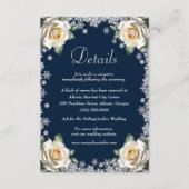 ホワイトローズスノーフレーククリスマス結婚の詳細 エンクロージャーカード (正面)