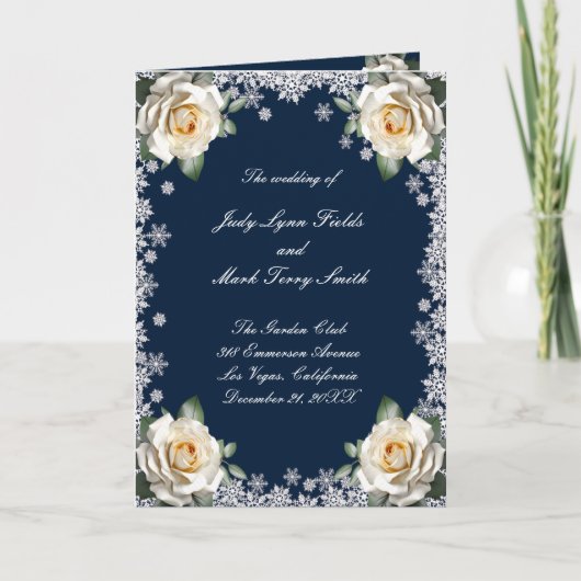 ホワイトローズスノーフレーククリスマス結婚式 プログラム (正面)