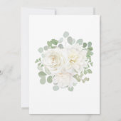 ホワイトローズセージ緑結婚金ゴールド 招待状 (裏面)