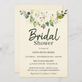 *~*ホワイトローズソフトイエローブライダルシャワー 招待状 (正面/裏面)