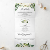 ホワイトローズトリフォールド招待状 三つ折り招待状 (内部)