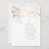 ホワイトローズドライドフローラボホブライダルシャワーインビタ 招待状 (正面)