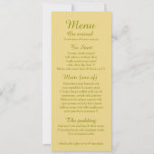 ホワイトローズバド結婚式レセプションディナーメニュー 招待状 (裏面)