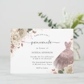 ホワイトローズバラ金ゴールドスパークルドレスキンセアニェラ 招待状 (スタンド正面)