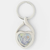 ホワイトローズバレンタインキーチェーン キーホルダー (正面)