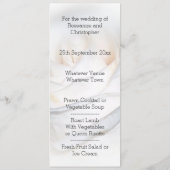 ホワイトローズパーソナライズされたのディナ結婚ーメニュー メニュー (裏面)