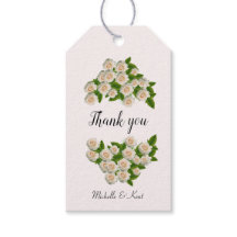 ホワイトローズパーソナライズされたサンキューギフトラベル