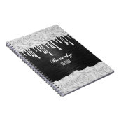 ホワイトローズパーソナライズされたノート ノートブック (右側)