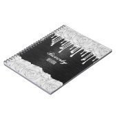 ホワイトローズパーソナライズされたノート ノートブック (左側)