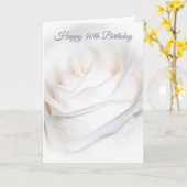 ホワイトローズパーソナライズされたフローラ40歳の誕生日 カード (黄色い花)