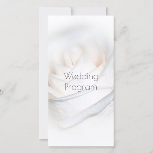 ホワイトローズパーソナライズされた結婚式 プログラム (正面)