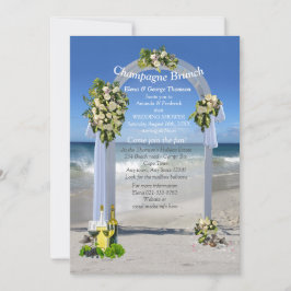 ホワイトローズビーチ結婚式シャワー招待状 招待状