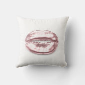 ホワイトローズピンクグリッターキスリップメイクアップミニマル クッション (裏面)