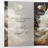 ホワイトローズフォトキンセアニェラパーティの招待状 三つ折り招待状 (内部最初)