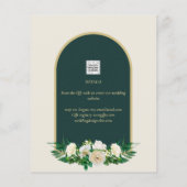 ホワイトローズフォレストグリーン冬の結婚式の救日付 (裏面)