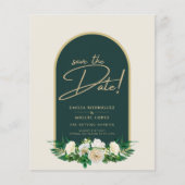 ホワイトローズフォレストグリーン冬の結婚式の救日付 (正面)